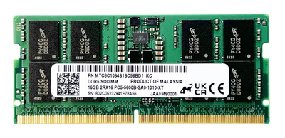 Оперативная память Micron SODIMM DDR5 16Gb 2Rx16 PC5-5600B-SA0-1010-XT MTC8C1084S1SC56BD1 KC