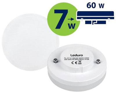 Лампа світлодіодна LED Leduro GX53 3000K 7W 600 lm 21199 (4750703019040)