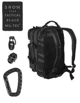 Рюкзак тактичний 20л. Чорний Mil-Tec US ASSAULT PACK SM TACTICAL BLACK (14002088-20)