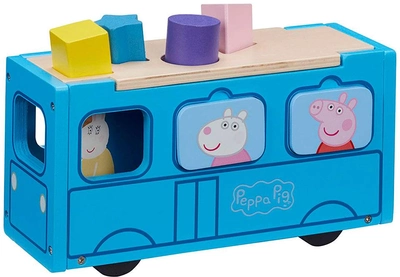 Drewniany zestaw do zabawy - sorter Peppa Pig Autobus szkolny Peppy (07222) (5029736072223)
