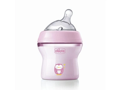 Бутылочка пластиковая Natural Feeling New, Chicco, 150 мл (розовая), 81311.10