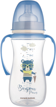 Пляшка антиколікова Canpol Babies Easystart Bonjour Paris з широким отвором та ручками 300 мл (35/241_blu)