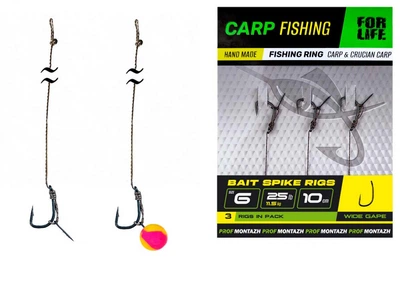 Проф Монтаж Карповий методний повідець з голкою Bait Spike Rigs (6кр/10см/25Lb/11,5кг) (3шт/пачка),PV17304