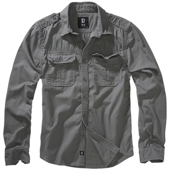 Рубашка винтажная Brandit Vintage Shirt longsleeve, XL Сірий (9373.213.XL)