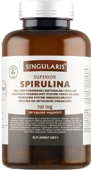 Дієтична добавка Singularis Spirulina 700 Mg 180 капсул (5907796631638)