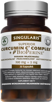 Suplement diety Singularis Superior Curcumin C3 Complex + Bioperine 30 caps (5903263262367)