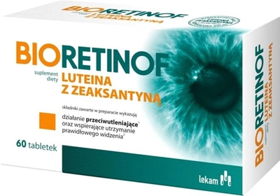 Лютеїн із зеаксантином Lekam Bioretinof 60 таблеток (5906720536087)
