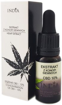 Suplement diety India Cosmetics Ekstrakt z konopii siewnych Cbd 10% 10 ml (5903707352050)