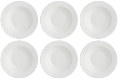 Набір тарілок для супу La Porcellana Bianca Essenziale з бортиком 23 см білі 6 шт (P00420002F)