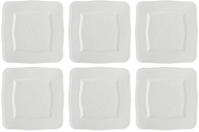 Zestaw talerzy kwadratowych La Porcellana Bianca Florentina 20 cm Biały 6 szt (P003800120)