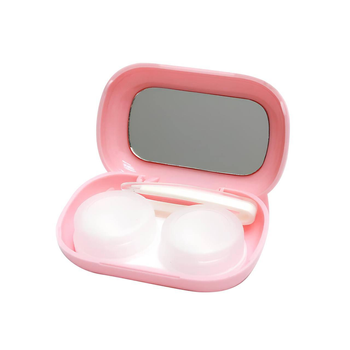 Міні контейнер для контактних лінз eyekan Pink Cat дорожній набір із дзеркалом, рожевий (81329891)