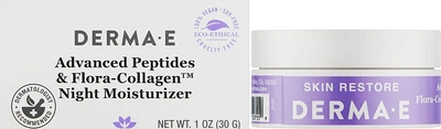 Ночной увлажняющий крем Derma E Advanced Peptides & Flora-Collagen Night Moisturizer Против глубоких морщин 30 г (030985107159)