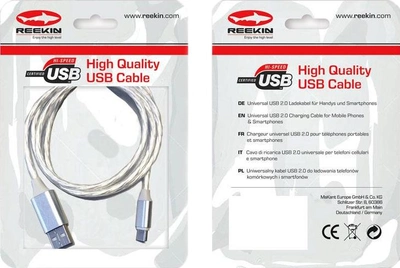 Kabel LED Reekin 3in1 micro-USB - Lightning + USB Type-C - USB Type A 1 m White (CAB-020-1M)