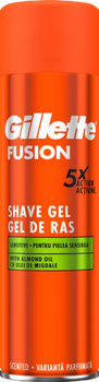 Гель для гоління Gillette FUSION для чутливої шкіри з маслом мигдалю 200 мл (7702018464692)
