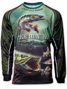 Джерси дышащая для рыбалки VA Pike Hunter размер L, солнцезащитная с фильтром UPF50+
