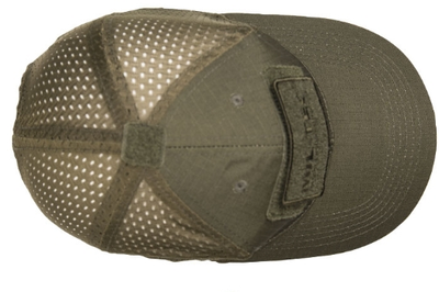 Бейсболка кепка з сіткою Олива Mil-Tec M-T з двома липучками для кріплення наклейок ripstop універсальний регульований розмір липучкою повсякденна