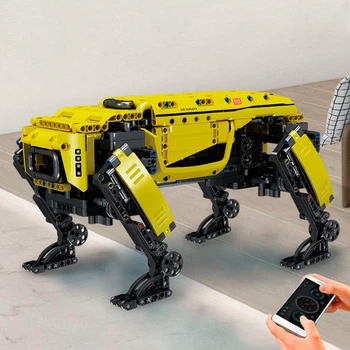 Технічний радіокерований робот-пес Mould king 15066 AlphaDog для самостійного складання Жовтий (1013-018-00)
