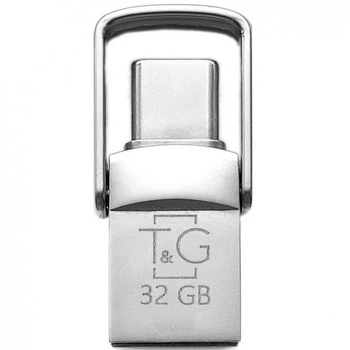 Флеш пам`ять TG ​​Metal 104 32GB 2в1 Type-C USB універсальний T&G накопичувач/флешка для пристроїв/ПК/ноутбука/Samsung/Xiaomi/Huawei/Meizu Сталевий