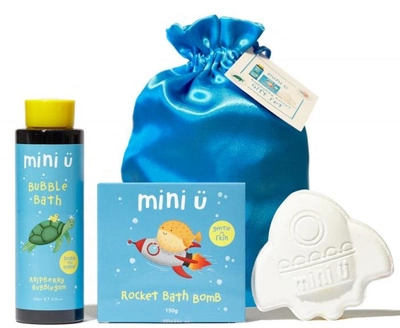 Набір для догляду за дитиною Mini U Raspberry Rocket Bubble Пінка для ванни 250 мл + Бомбочка для ванни 150 г + Мішечок (5065014163030)