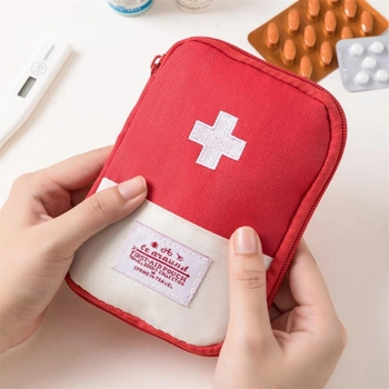 Міні-аптечка в сумку, дорожня, органайзер для ліків 18x13см Червоний ( код: IBH053R )