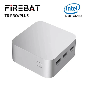 Мини ПК Firebat T8 Plus, в максимальной комплектации Intel Celeron N100, 16Gb ОЗУ, SSD 512Gb Windows 11,WIFI5, BT4.2, 89.4x89.4x43.5 мм