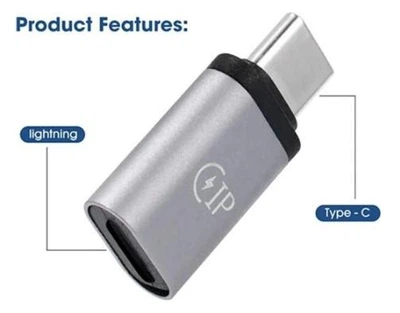 Перехідник Lightning - >TYPE-C iPhone 5V 2.1А адаптер (764047296-1) Срібло