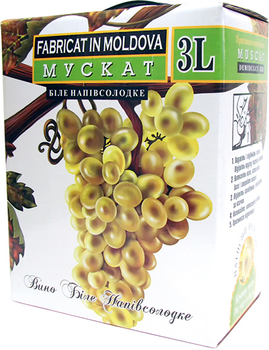 Вино Alianta Vin Muscat біле напівсолодке 3 л (4840042003104)