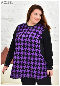 Жіноча туніка великого розміру UF-Fashion МА-22281 52-54 бузковий