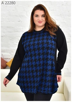 Женская туника большого размера UF-Fashion МА-22280 52-54 синий