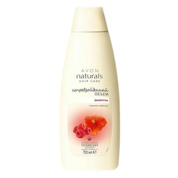 Шампунь для волосся «Максимальный объем. Малина и гибискус» 700 мл Avon Naturals Hair Care Full Volume Shampoo, Raspberry & Hibiscus, Naturals Science Technology + LOW pH
