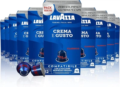 Кава в капсулах Nespresso Lavazza Crema e Gusto Aluminium (коробочка 10 капсул)