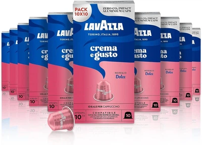 Кава в капсулах Nespresso Lavazza Crema e Gusto Dolce Aluminium (коробочка 10 капсул)
