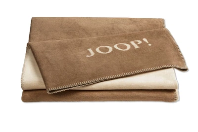 Хлопковый плед JOOP Uni-Doubleface CASHEW-MACCHIA 150x200 см горіховий