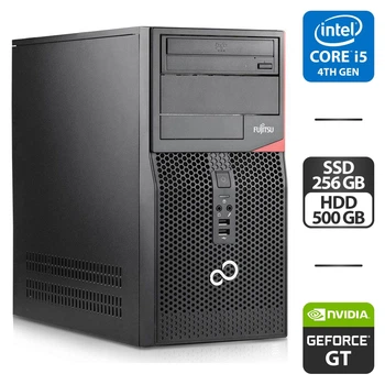 Компьютер Fujitsu Esprimo P520 E85+ Tower / Intel Core i5-4590 (4 ядра по 3.3 - 3.7 GHz) / 8 GB DDR3 / 256 GB SSD + 500 GB HDD / nVidia GeForce GT 610, 1 GB GDDR3, 64-bit / DVD-ROM / HDMI б/у