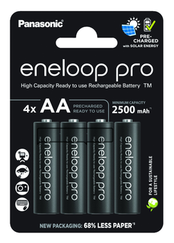Аккумулятор Panasonic Eneloop Pro AA 2500mAh, 4шт. Ni-MH, (BK-3HCDE/4CP)