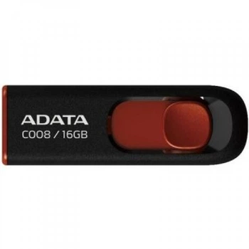 USB флеш накопитель ADATA 16Gb C008 Black/Red USB 2.0 (AC008-16G-RKD) (192736)