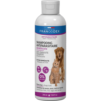 Шампунь от блох Francodex Laboratoire Gentle Shampoo Dimethicone Dog & Cat Мягкий шампунь с диметиконом для кошек и собак 200 мл (172466)