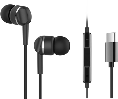 Навушники ERGO VM-735 Type-C Earphones Black (VM-735K)