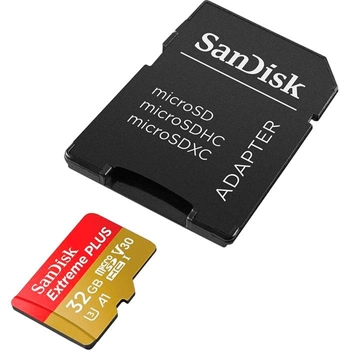 Карта пам'яті SanDisk Extreme PLUS microSDXC 32GB Class 10 V30 + SD-адаптер (SDSQXBG-032G-GN6MA)