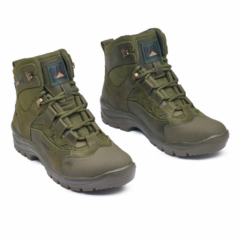 Берці літні тактичні черевики PAV 501 олива хакі шкіряні сітка Fee Air 43