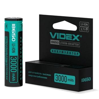 Аккумулятор Videx Li-Ion 18650 (защита) 3000mAh