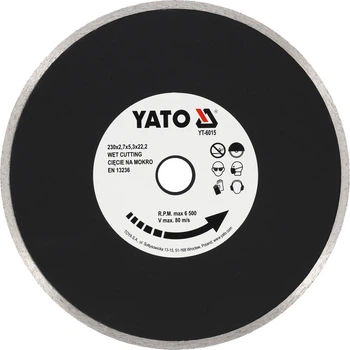 Tarcza diamentowa pełna YATO 230x22.2 mm, cięcie na mokro (YT-6015)
