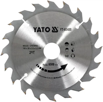 Диск пиляльний по дереву YATO 184х30 мм 40 зубців до 9000 об/хв (YT-6061)