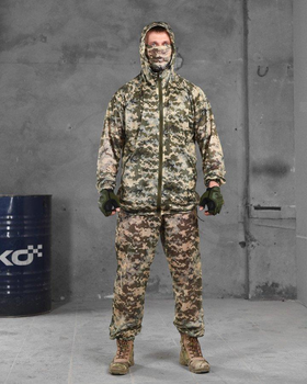 Военный маскировочный костюм сетка + баф S/M/L пиксель (17070)