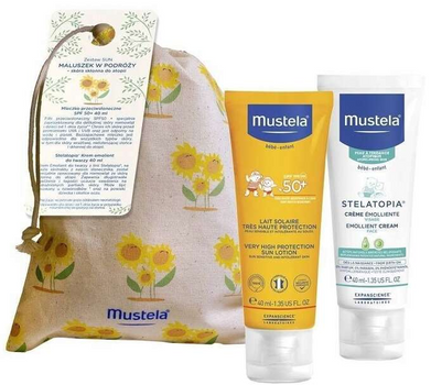 Набір для догляду за шкірою немовляти Mustela Sun Lotion сонцезахисний крем SPF 50+ 40 мл + Крем для обличчя 40 мл (5908216299421)
