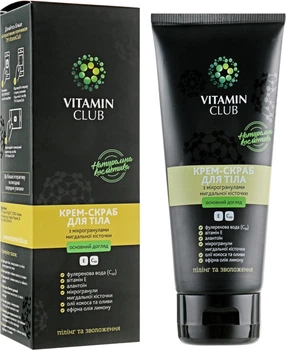 Крем-скраб для тіла з мікрогранулами мигдальної кісточки - VitaminClub 200ml (585337-31019674)