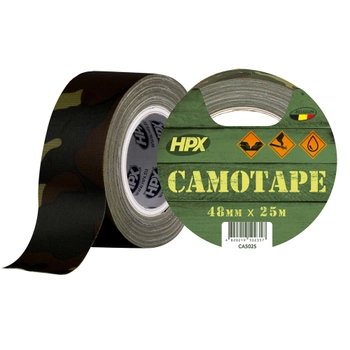 Лента клейкая армированная HPX® CAMO Tape 48mm x 5m Woodland