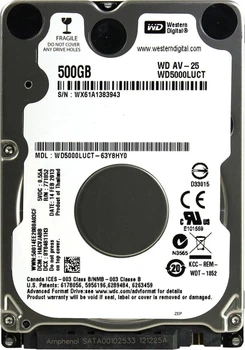 Жорсткий диск HDD 2,5" 2.5" SATA 500GB WD AV-25 (WD5000LUCT+)
