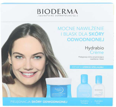 Набір для догляду за обличчям Bioderma s Hydrabio Крем для обличчя 50 мл + Тонік для обличчя 250 мл + Міцелярна вода 100 мл (5902444130372)