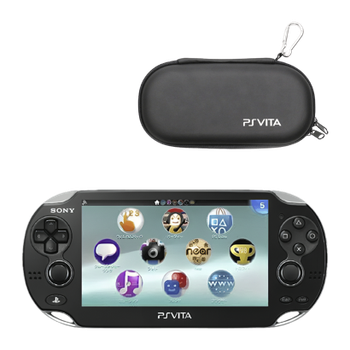 Набор Консоль Sony PlayStation Vita Модифицированная 32GB Black Б/У + Чехол Твердый RMC
